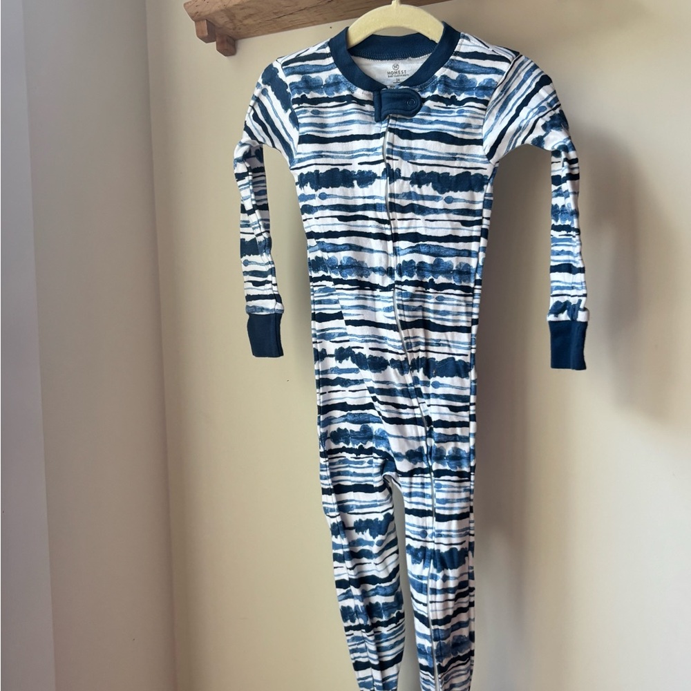 The Honest Company Navy and White Kids Footie